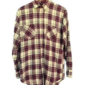 Steel Town Workwear Red Plaid Flannel Mens Medium